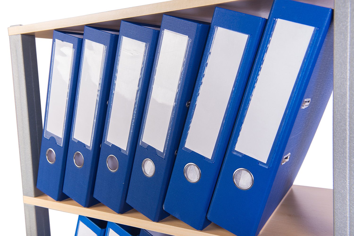 Many binder folders on the shelf Many binder folders on the shelf